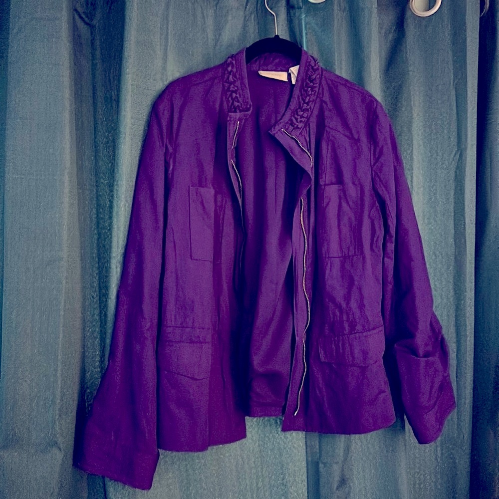 Women’s Chicos jacket size 2 (12-14) Purple zip up - Picture 8 of 15